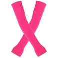 thumbnail image 1 of WTXUE Arm Sleeves, Fingerless Gloves Solid Color Knitted with Thumb Hole Unisex Warm Gloves Arm Warmers, Hot Pink, 1 of 3