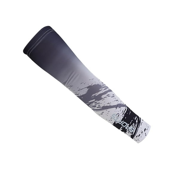 WTXUE Arm Sleeves, Summer Ice Sleeves Gradually Splash Ink Printed Sleeves for Men and Women Breathable Ice Silk Breathable Outerwear Accessory, Black