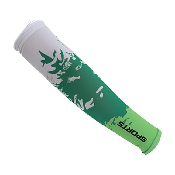 WTXUE Arm Sleeves, Summer Ice Sleeves Gradually Splash Ink Printed Sleeves for Men and Women Breathable Ice Silk Breathable Outerwear Accessory, Green