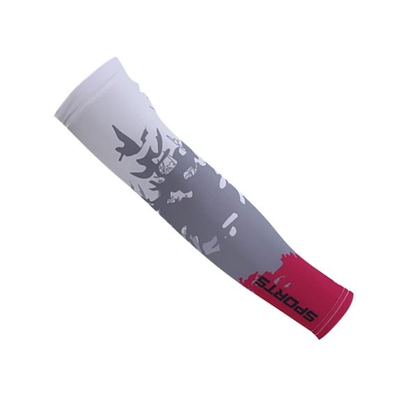 WTXUE Arm Sleeves, Summer Ice Sleeves Gradually Splash Ink Printed Sleeves for Men and Women Breathable Ice Silk Lengthened Breathable Outerwear Accessory, Pink