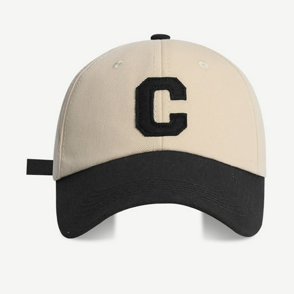 WTXUE Baseball Cap Trucker Hat Spring/Summer Big Headed Soft Top C Letter Colored Duck Tongue Hat Baseball Hat Sun Protection Hat Snapback Hats Sun Hat Black One Size