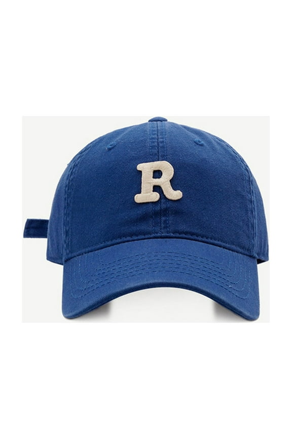 Baseball Cap Trucker Hat Spring/Summer Big Headed Soft Top R Letter Solid Duck Tongue Hat Baseball Hat Sun Protection Hat Snapback Hats Sun Hat Blue One Size
