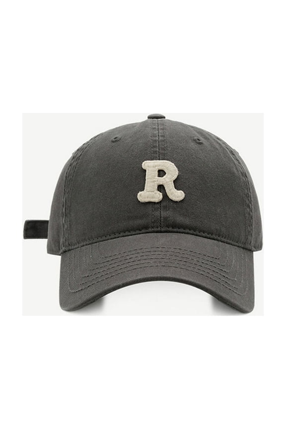 Baseball Cap Trucker Hat Spring/Summer Big Headed Soft Top R Letter Solid Duck Tongue Hat Baseball Hat Sun Protection Hat Snapback Hats Sun Hat Grey One Size