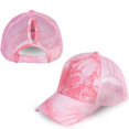 thumbnail image 1 of WTXUE Baseball Cap Trucker Hat Tie-Dye Print Ponytail Messy Buns Trucker Plain Baseball Visor Cap Unisex Hat Mesh Hat Snapback Hats Outdoor Hat Pink One Size, 1 of 2