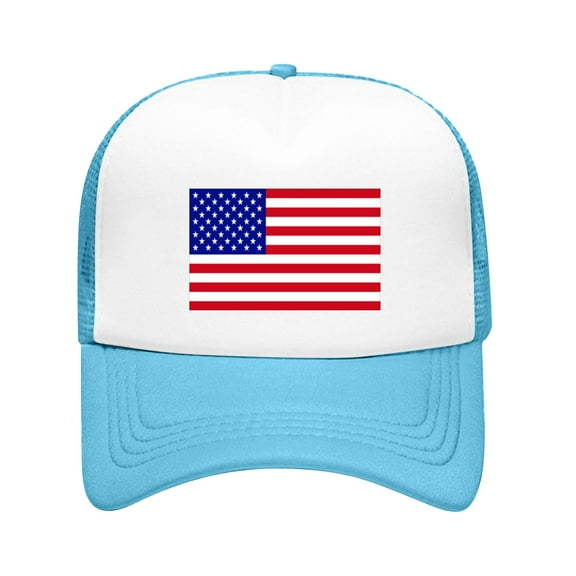 WTXUE Baseball Cap Trucker Hat Unisex Splice Hat for Men Women Usa Flag Adjustable Hat Size Strapback Breathable Trucker Caps Casual Sun Peak Hat Mesh Hat Snapback Hats Outdoor Hat I One Size