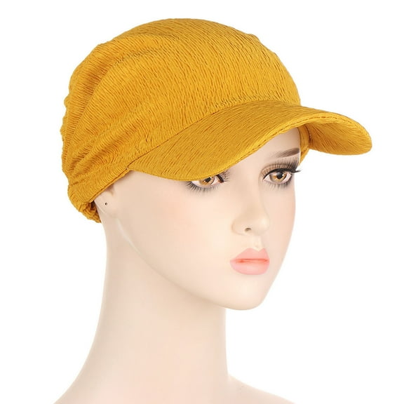 WTXUE Baseball Cap Trucker Hat Women Sun Protection Elasticity Head Scarf Hat Bonnet Fishing Hat Snapback Hats Sun Protection Hat Yellow One Size