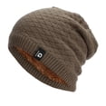 thumbnail image 1 of WTXUE Baseball Hats, Womens and Mens Diamond Check Sweater Cap Men's Cycling Soft Knit Cap, Khaki, 1 of 4