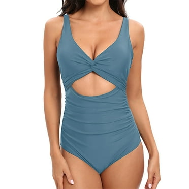 WTXUE Bathing Suit Front Cutout One Swimsuit High Waisted Monokini Bathing Suit Slim One-Piece Swimsuits (Women's)