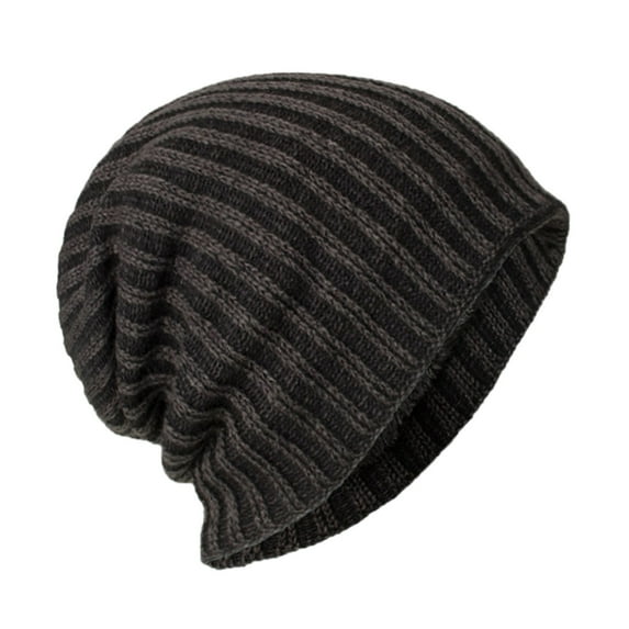 WTXUE Beanie, Hat Ski Plus Unisex Hat Stripe Velvet Warmth Outdoor Cycling Hood Hat Winter Baseball Caps, Black