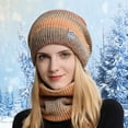 thumbnail image 1 of WTXUE Beanie Knit Hat Thermal Womens Knitting Flocking Hat Scarf Winter Warm Hat Earmuffs Cycling Baseball Caps Thick Skull Cap Soft Warm Hat Winter Hat Orange One Size, 1 of 5