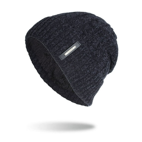 WTXUE Beanie Knitted Hat Women&Men Boys&Girls Unisex Knit Caps Hedging Head Hat Beanie Caps Warm Outdoor Fashion Hat Thick Fleece Lined Hat Winter Hat Soft Warm Hat Navy One Size