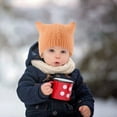 thumbnail image 1 of WTXUE Beanie Lined Children's Baby Hat Cat Ear Protector Plush Knitting Solid Color Pullover Cap Cute Hats Soft Warm Hat Winter Hat I One Size, 1 of 3