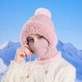 thumbnail image 1 of WTXUE Beanie Winter Face Masks Hood Ski Over Windproof Plush Hood Fuzzy Ski Winter Adjustable Women Men Ski Mask Outdoor Hat Winter Hat Pink One Size, 1 of 8