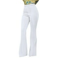 thumbnail image 1 of WTXUE Bell Bottom, Flare Leggings Women High Waist Comfortable SlimFit Trousers with Buttons Flared Suit Pants, Pantalones De Mujer, White, 1 of 9