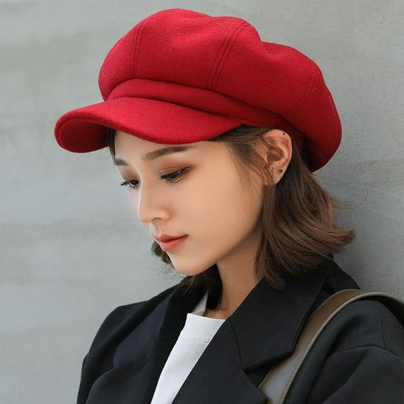WTXUE Beret Newsboy Cap Ladies Hat Autumn And Winter Warm Fashion Wool Beret Painter Dome Trend Hat Visor Hats Army Hat Outdoor Hat Rd2 One Size