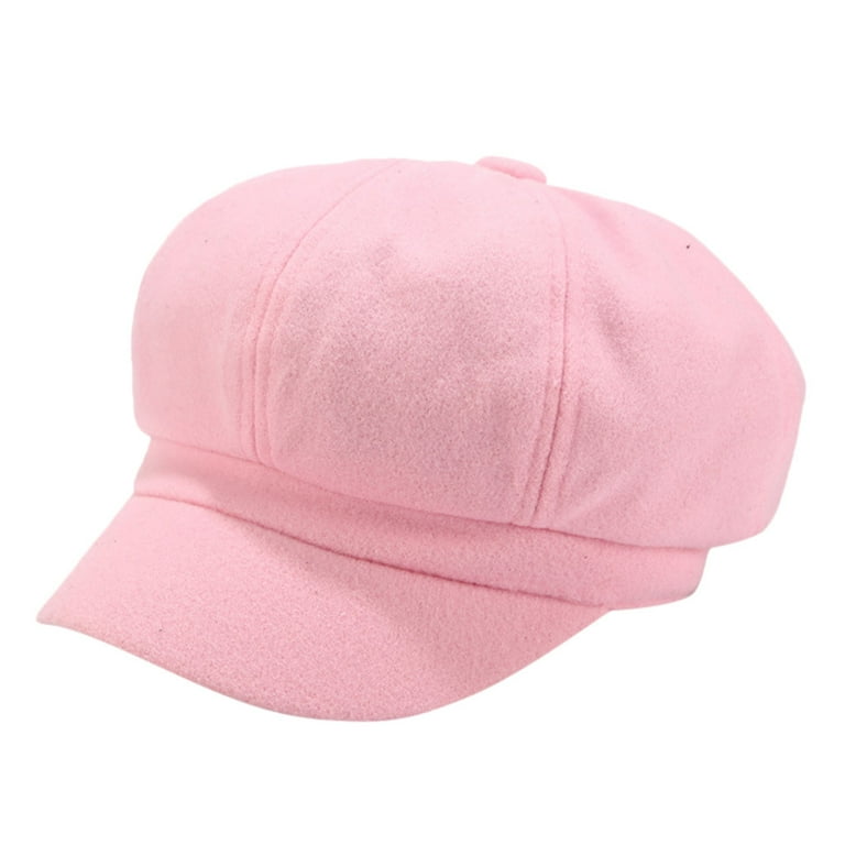 WTXUE Beret, Solid Hat Painter Winter Newsboy Cap Korean Women Retro  Baseball Caps, 1# Pink