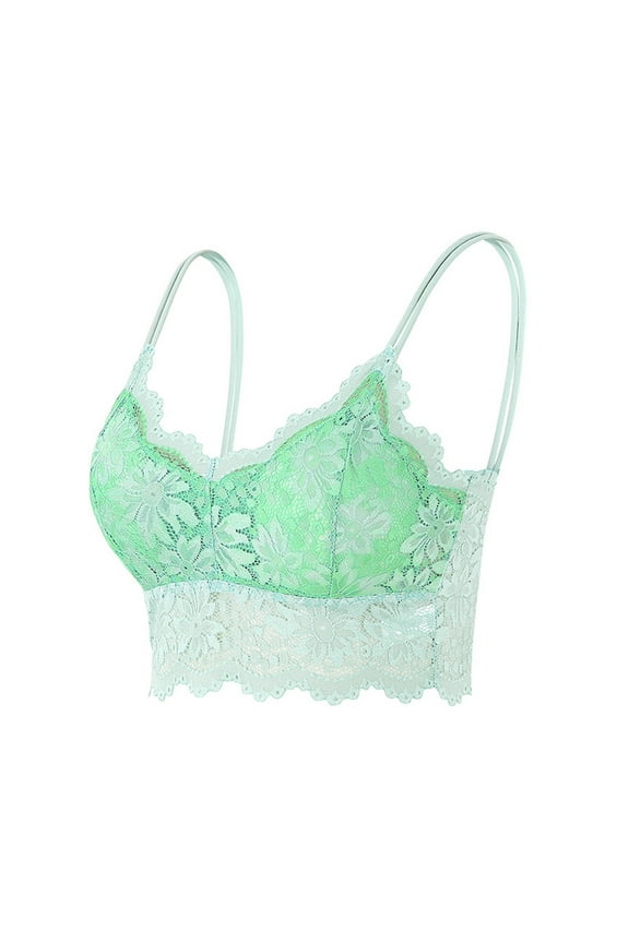 Bralette for Women | Women Plus Size Vest Crop Wire Frees Bra Lingerie V-Neck Underwear Lingerie without Chest Pad S3Xl | 1 Piece Mint Green XXL