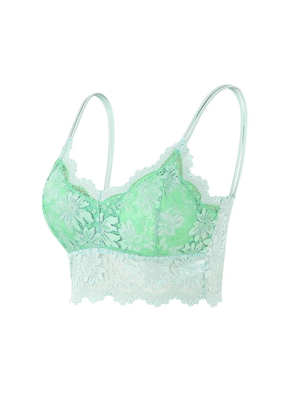 Bralette for Women | Women Plus Size Vest Crop Wire Frees Bra Lingerie V-Neck Underwear Lingerie without Chest Pad S3Xl | 1 Piece Mint Green M