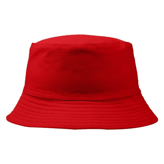 WTXUE Bucket Hat Beach Hat Cotton Green Hat Bucket Hat for Summer Travel Beach Sun Hat Sun Protection Hat Outdoor Hat Summer Hats Red S