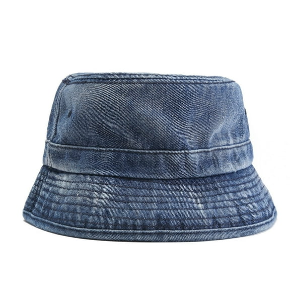 WTXUE Bucket Hat Beach Hat Women Fashion Fisherman Hat Double-Sided Sun Hat Print Hat Denim Hat Outdoor Hat Sun Protection Hat Navy One Size
