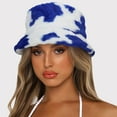 thumbnail image 1 of WTXUE Bucket Hat Faux Fur Hat Winter Printed Thick Bucket Warm Hat Bucket Cap Basin Hat for Women Men Wool Winter Hats Comfort Hat Soft Warm Hat Blue One Size, 1 of 4