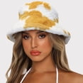 thumbnail image 1 of WTXUE Bucket Hat Faux Fur Hat Winter Printed Thick Bucket Warm Hat Bucket Cap Basin Hat for Women Men Wool Winter Hats Comfort Hat Soft Warm Hat Yellow One Size, 1 of 4