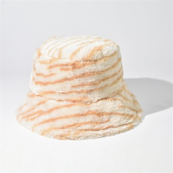 WTXUE Bucket Hat Faux Fur Hat Women Winter Spring Fashion Fleece Warm Fisherman Hat Sunscreen Outdoors Hat Ski Hat Comfort Hat Winter Hat Beige One Size