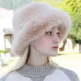 thumbnail image 1 of WTXUE Bucket Hat Fishing Hat Women Fashion Solid Color Mink Hat Windproof Warm Dome Hat Casual Plush In Winter Windproof Hat Soft Warm Hat Winter Hat A One Size, 1 of 4