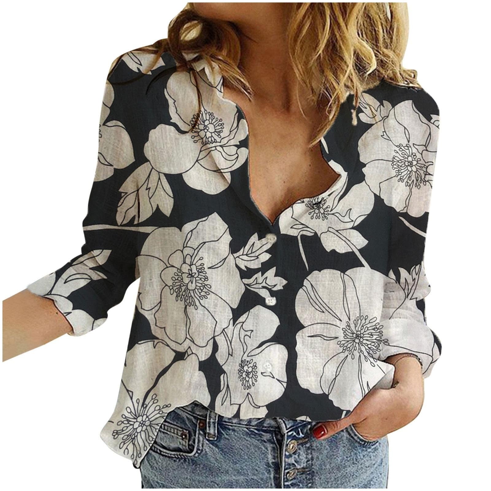 Women's Shirt Square Neck Button-Up Multi-Color main image 0