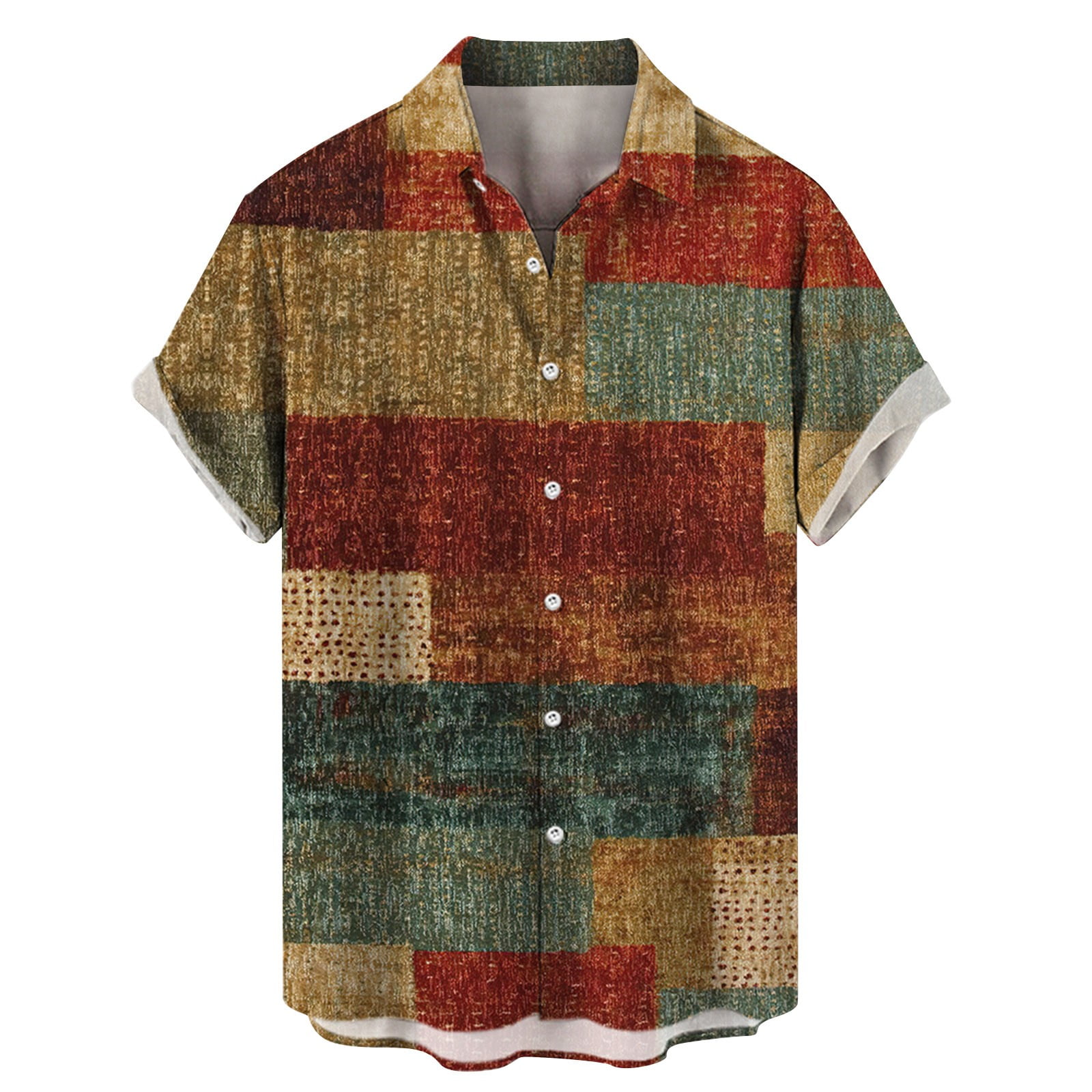 WTXUE Button-Up Shirts Short Sleeve, Notch Neck Shirts for Men Retro Grid Splicing Day Shirts Button Down Beach Flower Shirt ShortsPlaid Casual Tops WTXUE Button-Up Shirts Short Sleeve, Notch Neck Shirts for Men Retro Grid Splicing Day Shirts Button Down Beach Flower Shirt ShortsPlaid Casual Tops