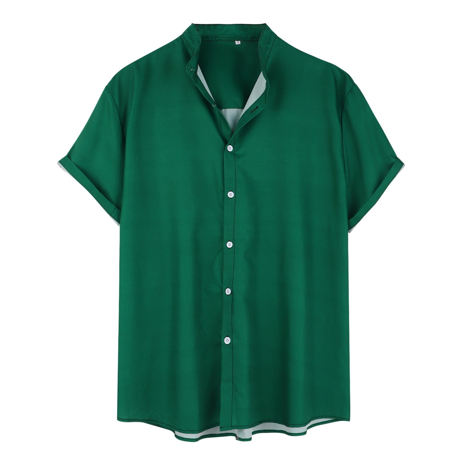 WTXUE Button-Up Shirts Short Sleeve, Notch Neck Mens Dress
