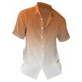 thumbnail image 1 of WTXUE Button-Up Shirts Short Sleeve, Notch Neck Mens Dress Shirts Summer Beach Shirt Overcoat Loose Hawaiian Shirt Gradient | Workwear for Men Orange 3XL, 1 of 3