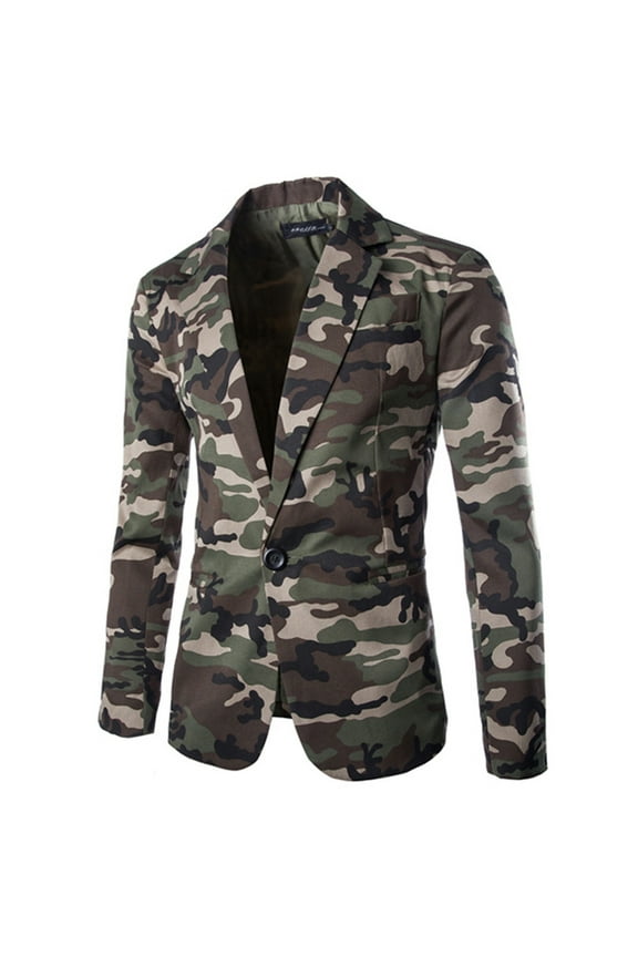 Cardigan Blazer, Long Sleeve Fashion Men's Autumn Winter Cardigan Camouflage Jacket Coat Top, Camo Print Suit Jackets, Blazers & Sport Coats for Men | Sage Green 2XL