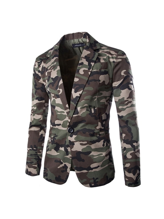Cardigan Blazer, Long Sleeve Fashion Men's Autumn Winter Cardigan Camouflage Jacket Coat Top, Camo Print Suit Jackets, Blazers & Sport Coats for Men | Sage Green XL