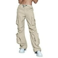thumbnail image 1 of WTXUE Cargo Pants For Women High Waisted, Scrub Pants 2024 Cargo Pants Woman Relaxed Fit Waisted Zipper Slim Drawstring Waist Pockets, Slacks Pantalones De Mujer, 1-Grey, 1 of 9