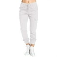 thumbnail image 1 of WTXUE Cargo Pants, Scrub Pants Ladies Multi Pocket Casual Pants Elastic Waist Corset Rope Pants, Slacks Pantalones De Mujer, White, 1 of 5