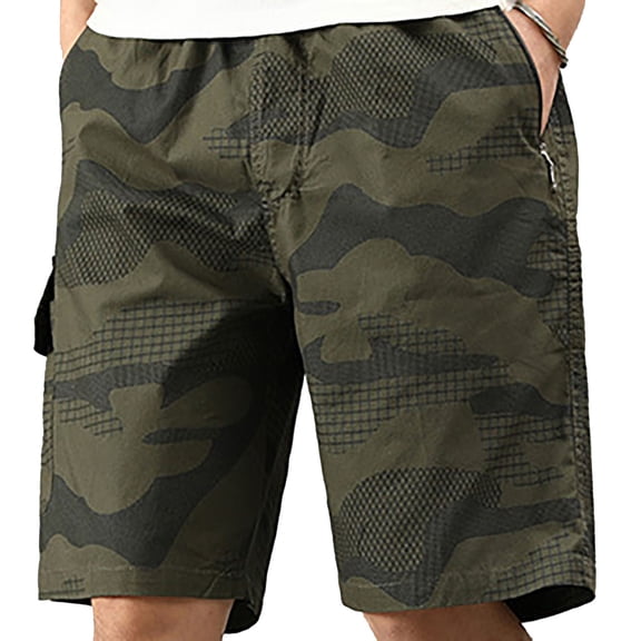 WTXUE Cargo Pants for Men, Mens Shorts Men'S Casual Amouflage Shorts Camouflage Short Cargo Comfort Waist XL