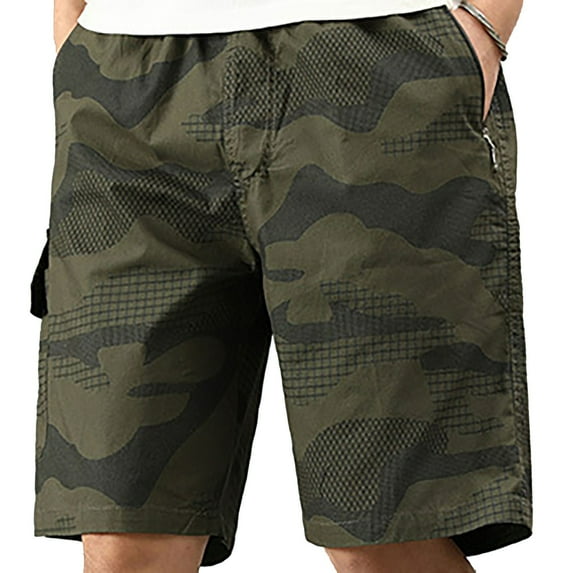 WTXUE Cargo Pants for Men, Mens Shorts Men'S Casual Amouflage Shorts Camouflage Short Cargo Comfort Waist 3XL