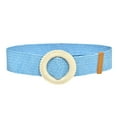 thumbnail image 1 of WTXUE Casual, Women Solid Woven Elastic Casual Summer Belt Stretch Belt with Wooden Buckle, Blue, 1 of 3