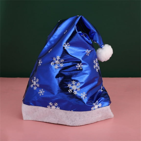 WTXUE Christmas Hat Santa Hat 1 Santa Red Hat Short Plush with White Cuffs Non Woven Fabric Christmas Hat Santa Hat for Adults Holiday for Adults Comfort Hat Winter Hat Blue 1
