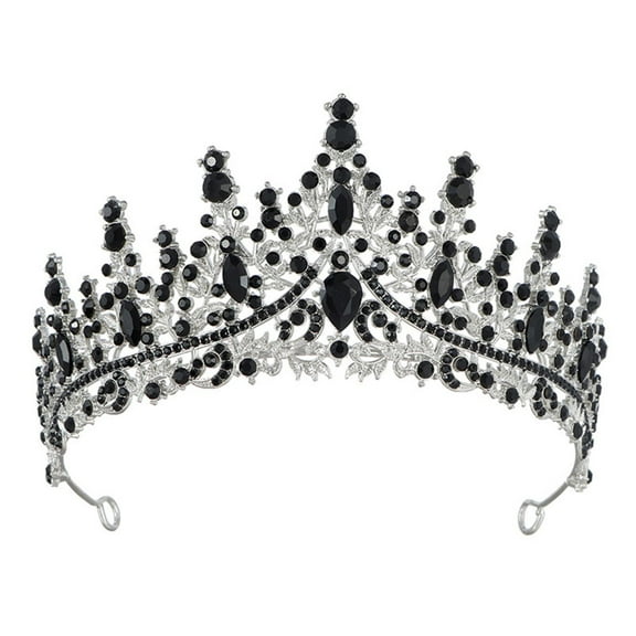 WTXUE Crown Headband Princess Elegant Crown for Women Girls Bridal Wedding Prom Birthday Party Black One Size