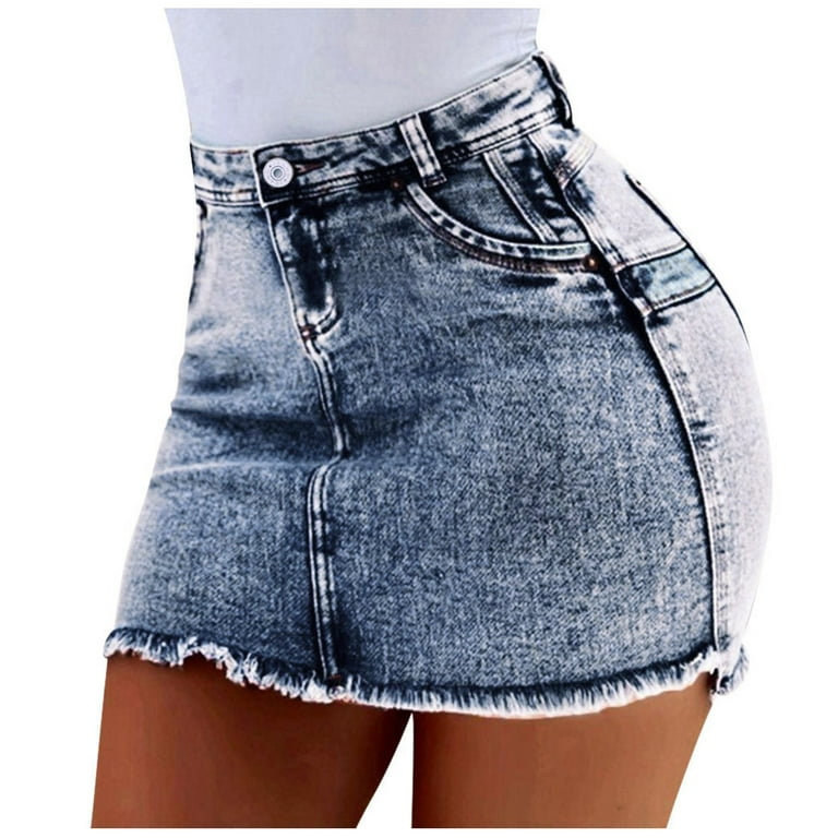 Ladies jeans skirts denim best sale