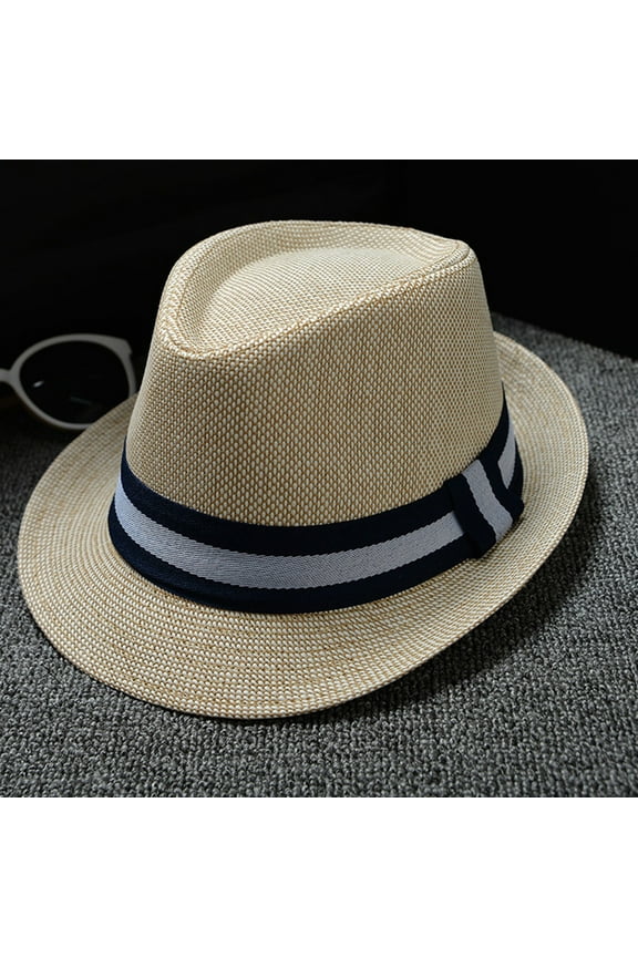 Dress Hats for Men 1PC Hats Fedora Hats Men and Women Retro Jazz Hat Soild British Sun Hat Travel Sun Hat | Beige