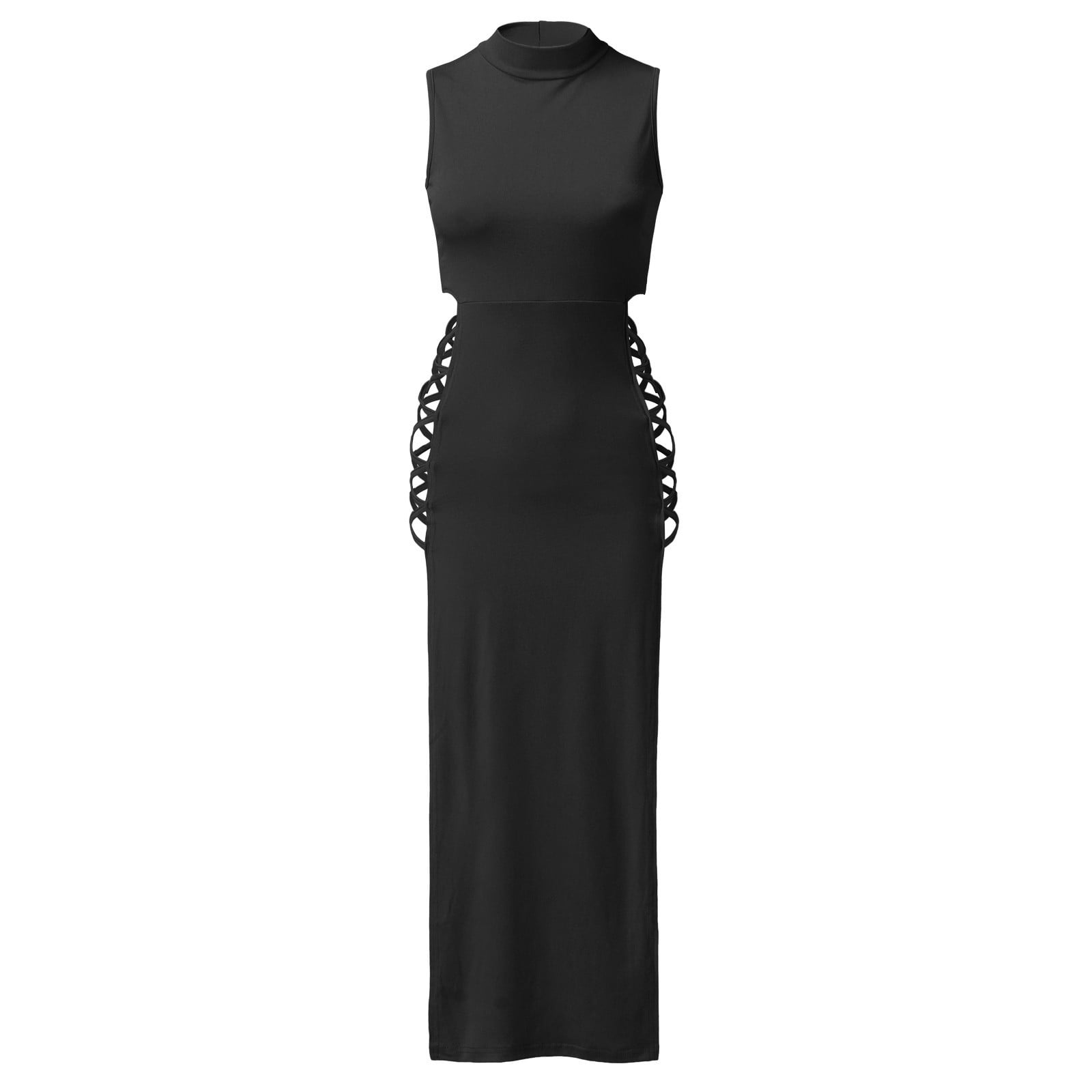 WTXUE Dresses, High Slit Sleeveless Double Split Crew Neck