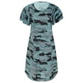 thumbnail image 1 of WTXUE Dresses for Women 2024, Women's Crewneck Camo Print Dress Loose Casual Dress Short Sleeved Loose Dress, Green Dress, Green M, 1 of 7