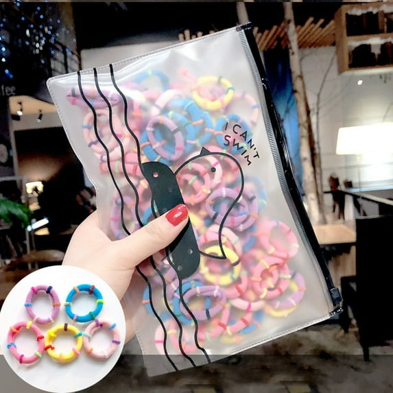 WTXUE Elastic Rubber Bands for Hair 1 Pack Fascinators Bands Kids Rubber Ponytail Pcs Colorfull Hair 50/100 Accessories Girls Elastic Headband | Color L