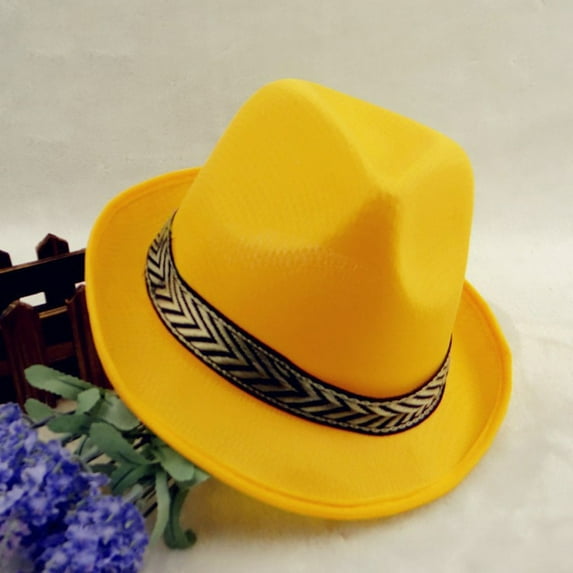 WTXUE Fedora Hat Straw Hat Men Women Fedora Hat Breathable Soft Cool Fedora Jazz Hat Summer Outdoor Beach Sun Cap Fishing Hat Wide Brim Hat Summer Hats F A