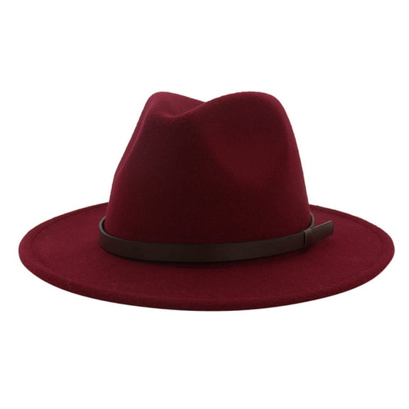 WTXUE Fedora Hat Wide Brim Hat Hat with Belt Men Women Unisex Festival Spring Winter Wedding Prom Hat Flat Cap Cooling Hat Outdoor Hat Watermelon Red One Size