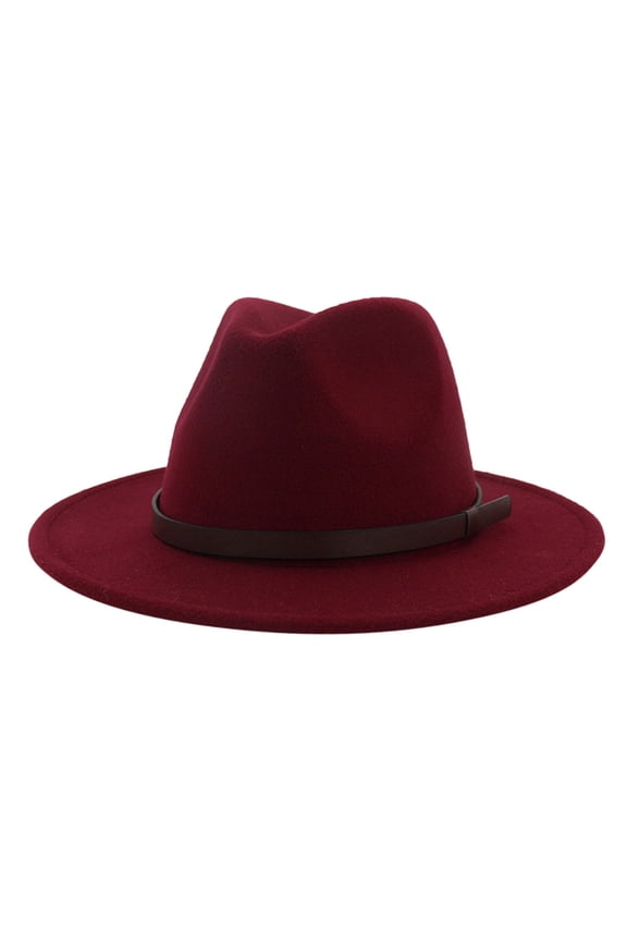 Fedora Hat Wide Brim Hat Hat with Belt Men Women Unisex Festival Spring Winter Wedding Prom Hat Flat Cap Cooling Hat Outdoor Hat Watermelon Red One Size