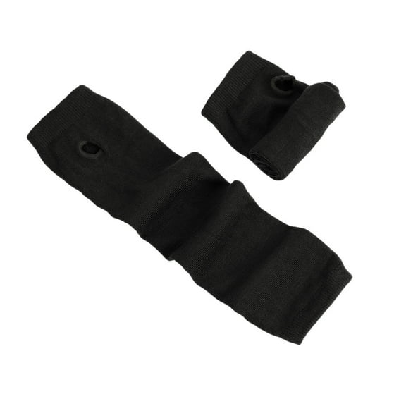 WTXUE Fingerless Gloves, Arm Warmers Gloves Long Unisex Hand Fashion Knitted Mitten Arm Fingerless Wrist Gloves Arm Sleeves, Black